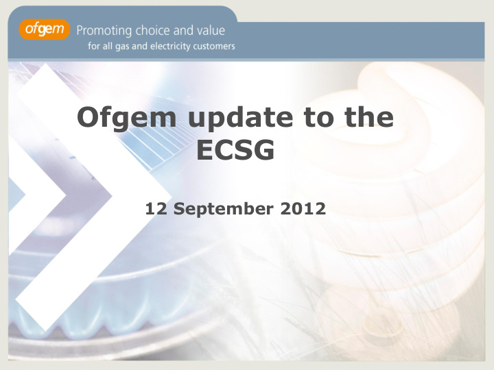 ofgem update to the