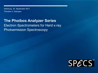 The Phoibos Analyzer Series  Electron Spectrometers for Hard x-ray  Photoemission Spectroscopy