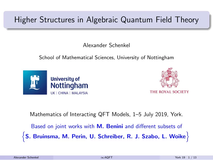 higher structures in algebraic quantum field theory