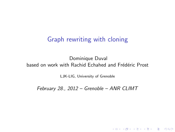 graph rewriting with cloning