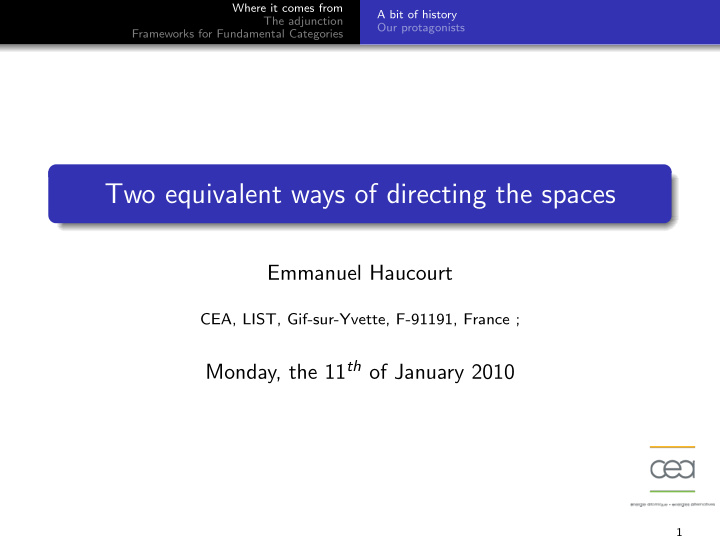 two equivalent ways of directing the spaces