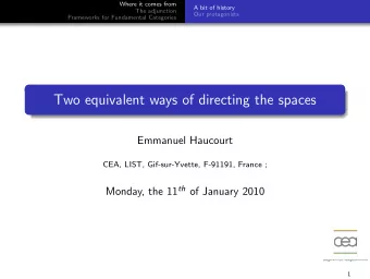 Two equivalent ways of directing the spaces  Emmanuel Haucourt  CEA, LIST, Gif-sur-Yvette, F-91191,