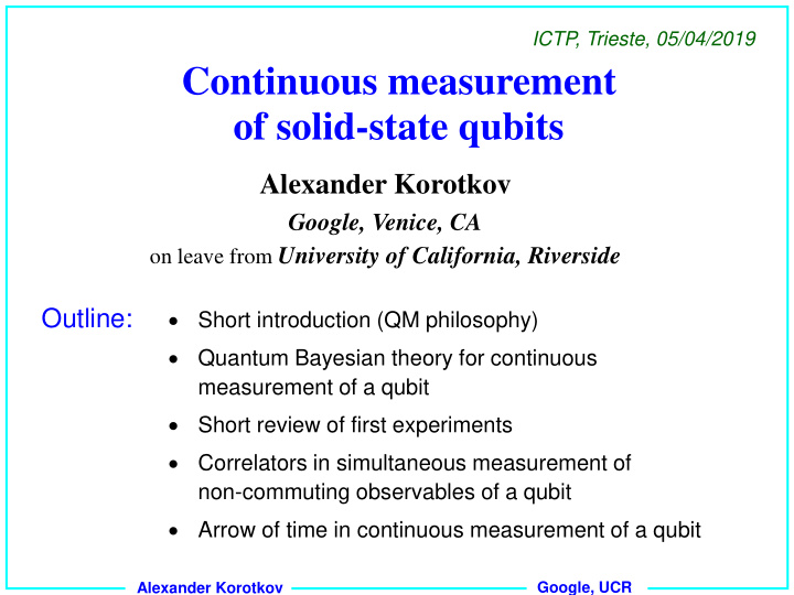 continuous measurement of solid state qubits