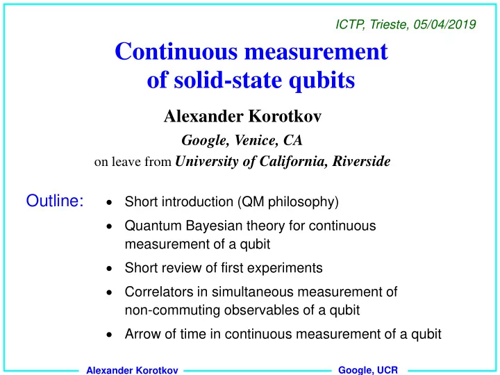 continuous measurement of solid state qubits