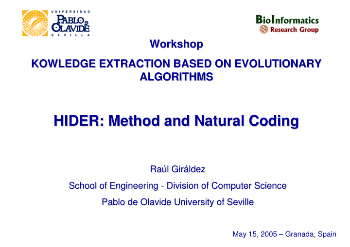 hider method and natural coding hider method and natural