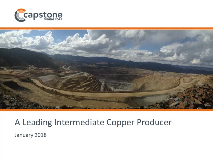a leading intermediate copper producer