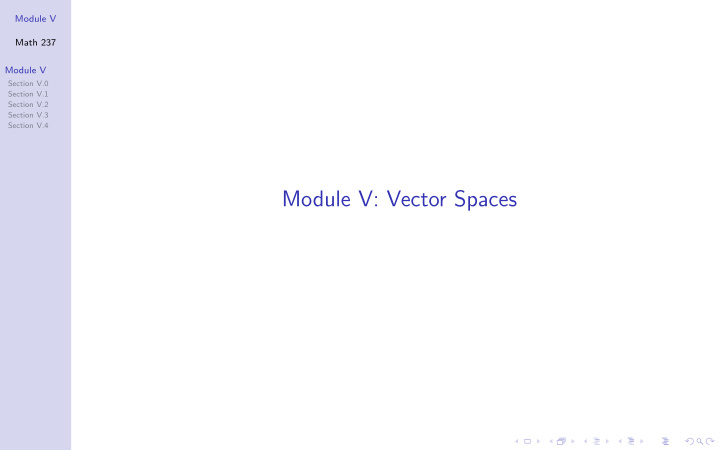 module v vector spaces