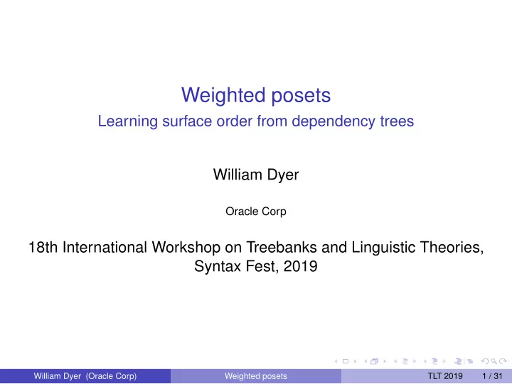 weighted posets