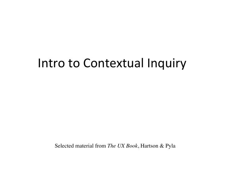 intro to contextual inquiry