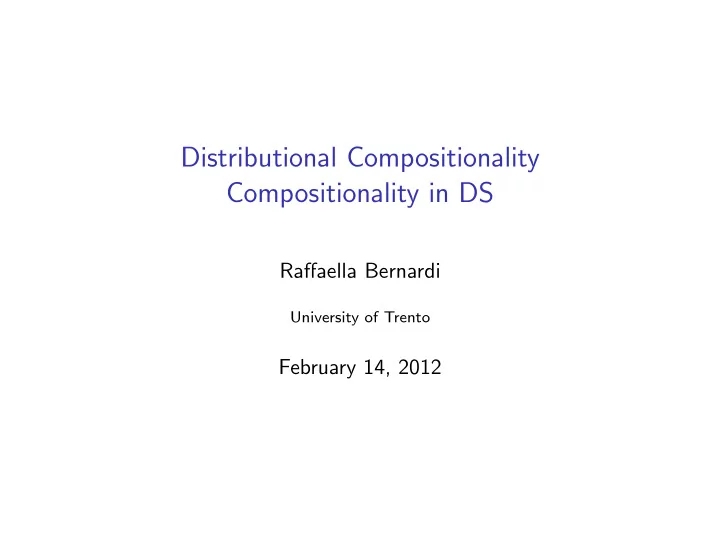 distributional compositionality compositionality in ds