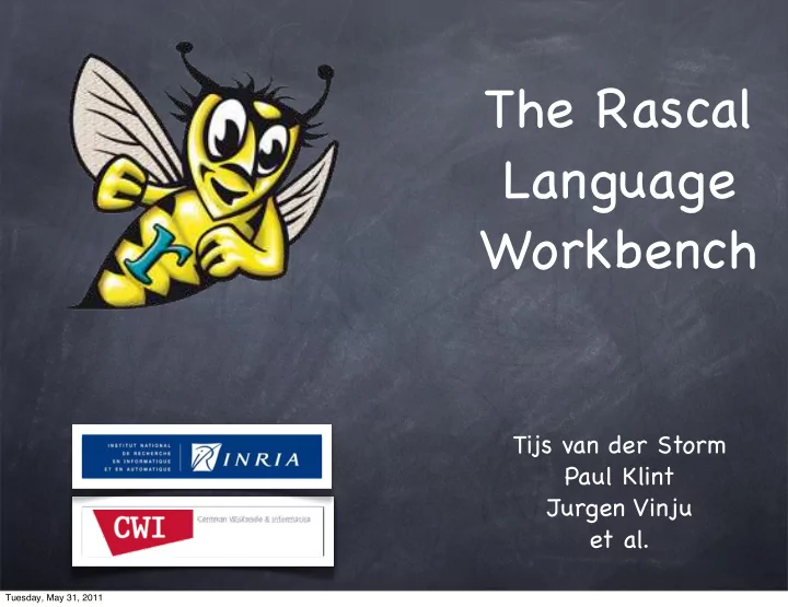 the rascal language workbench