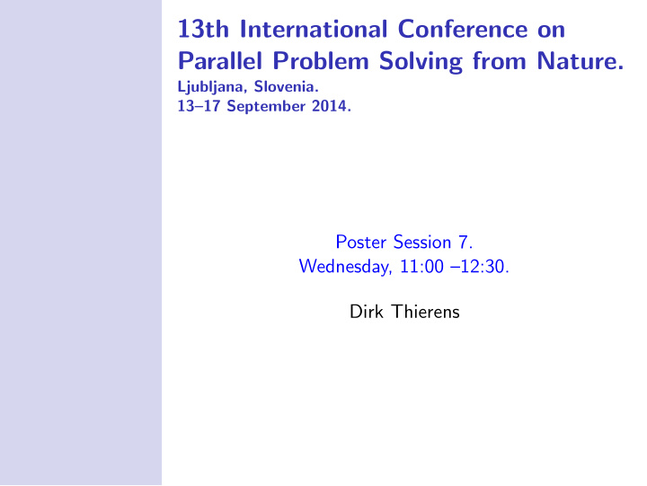 13th international conference on parallel problem solving
