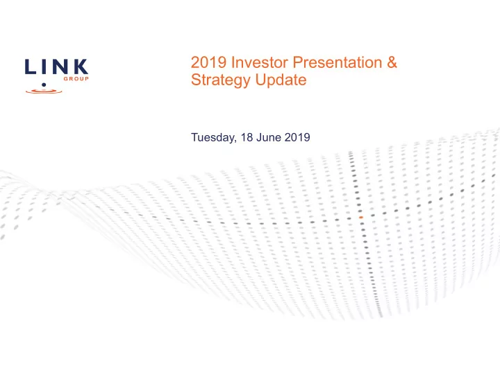 2019 investor presentation amp strategy update