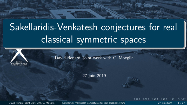 sakellaridis venkatesh conjectures for real classical