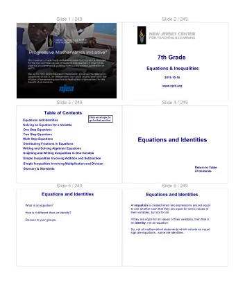 Equations and Identities  Multi Step Equations  Distributing Fractions in Equations  Writing and