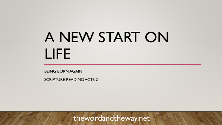 a new start on life