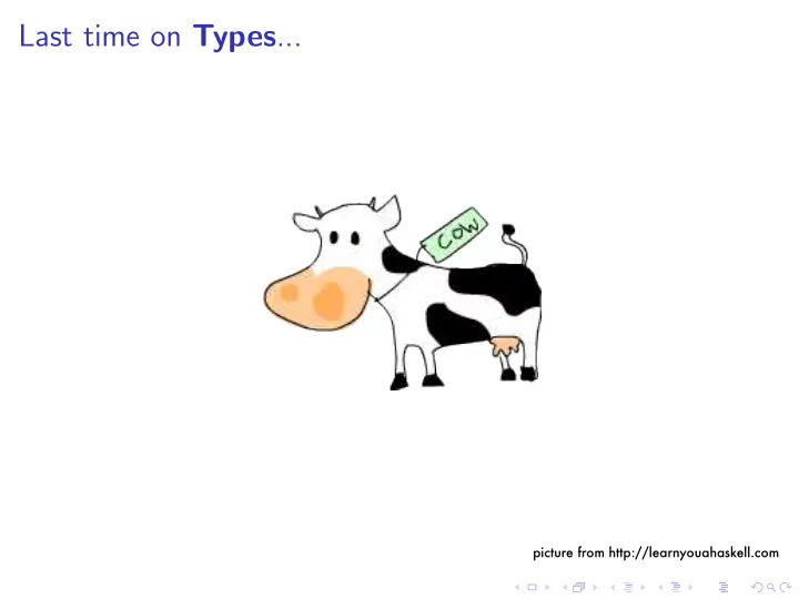 last time on types