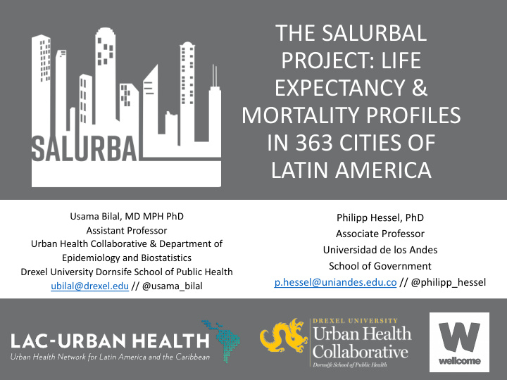 the salurbal project life expectancy mortality profiles