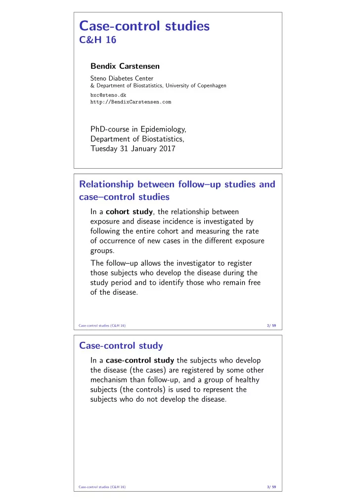 case control studies