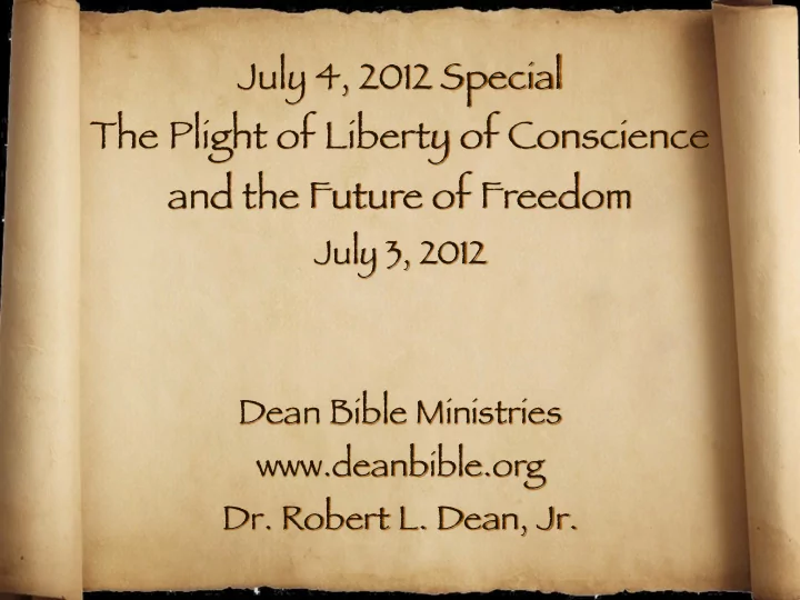 the plight of liberty of conscience and the future of