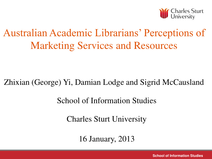 australian academic librarians perceptions of marketing