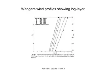 Wangara wind profiles showing log-layer  Atm S 547  Lecture 5, Slide 1  Roughness length vs.