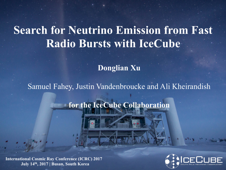 search for neutrino emission from fast radio bursts with