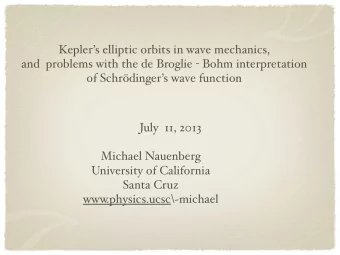 Keplers elliptic orbits in wave mechanics, and  problems with the de Broglie - Bohm