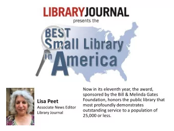 Lisa Peet  most profoundly demonstrates  Associate News Editor  outstanding service to a population