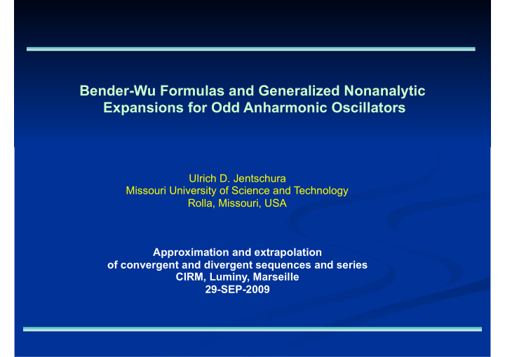 bender wu formulas and generalized nonanalytic expansions