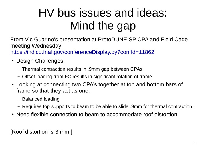 hv bus issues and ideas mind the gap