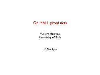 On MALL proof nets  Willem Heijltjes  University of Bath  LL2016, Lyon  Intuitionistic logic