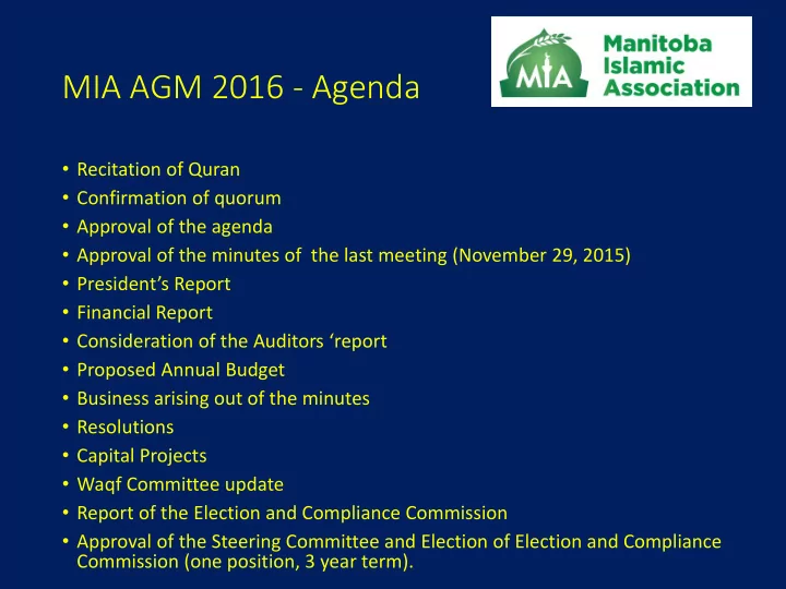 mia agm 2016 agenda