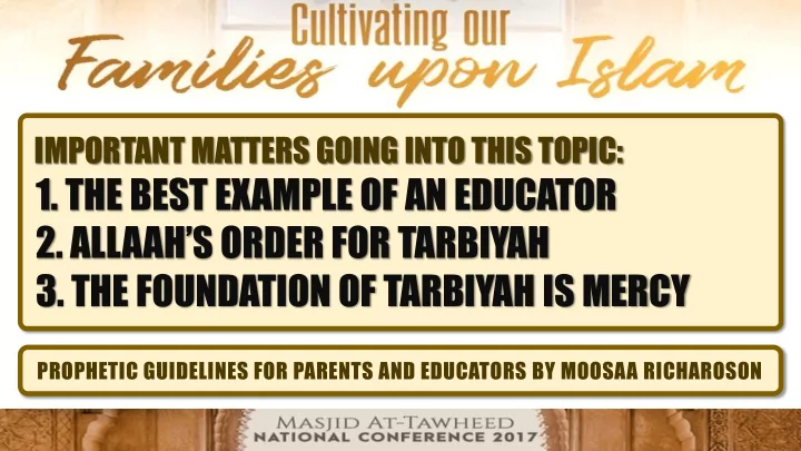 2 allaah s order for tarbiyah