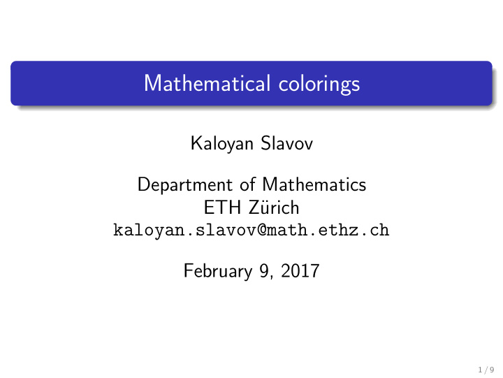 mathematical colorings