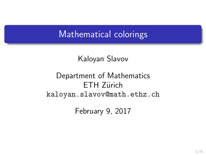mathematical colorings