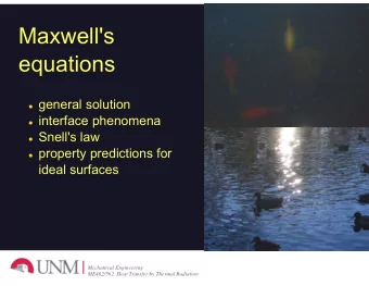 Maxwell's  equations  general solution  interface phenomena  Snell's law  property