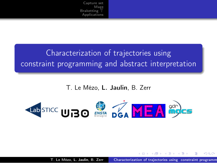 characterization of trajectories using constraint