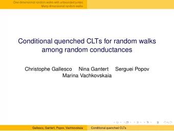 Conditional quenched CLTs for random walks  among random conductances  Christophe Gallesco  Nina