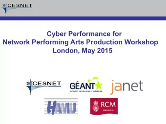 Cyber Performance for  Network Performing Arts Production Workshop  London, May 2015 Locations