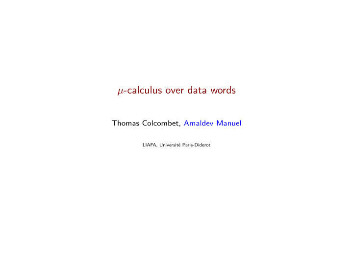 calculus over data words