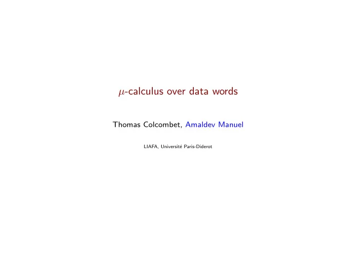 calculus over data words