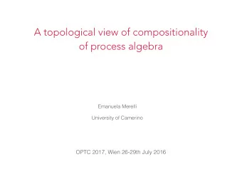 A topological view of compositionality  of process algebra  Emanuela Merelli  University of