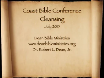 Coast Bible Conference  Cleansing  July 2015  Dean Bible Ministries  www.deanbibleministries.org