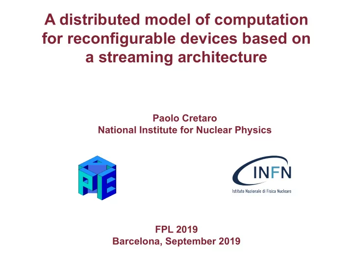 a distributed model of computation for reconfigurable