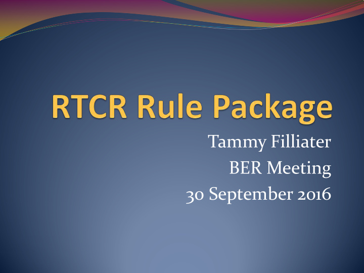 tammy filliater ber meeting 30 september 2016 details of