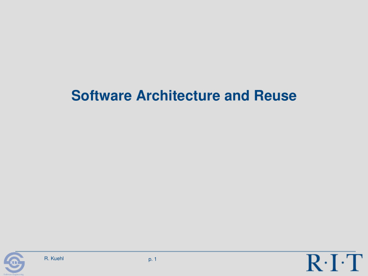 software architecture and reuse