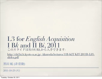 L3 for English Acquisition I B k and II B i , 2011  URL