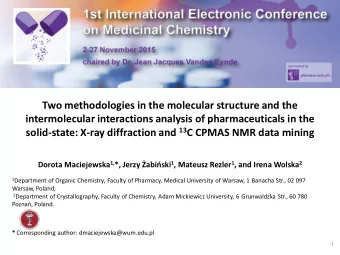 intermolecular interactions analysis of pharmaceuticals in the solid-state: X-ray diffraction and