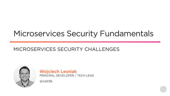microservices security fundamentals